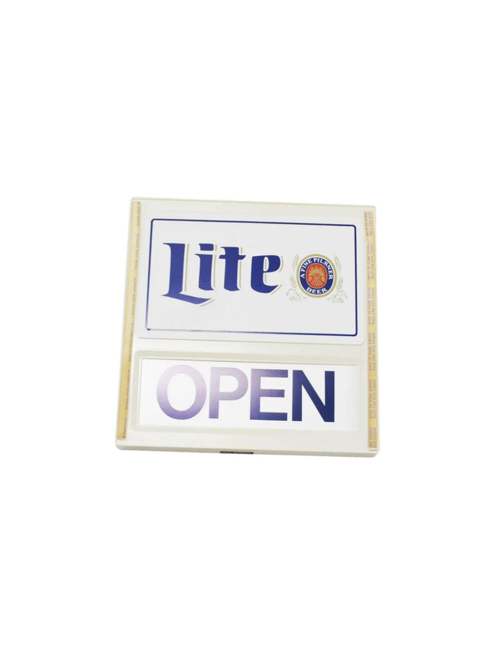 Vintage Lite Beer 1983 Open/Closed Beer 80s Home Decor Display White Sign